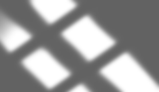 Square window pane shadow overlay with soft focus edges creates authentic morning light atmosphere on transparent checkered background grid