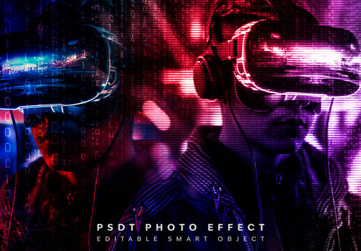 Data Rain Matrix Stream Photo Effect