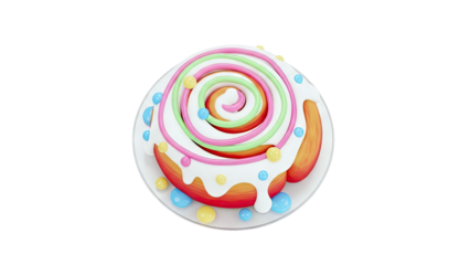 Colorful Swirl Cinnamon Roll with Sprinkles