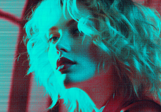 Red And Cyan Futurist Hologram Photo Effect