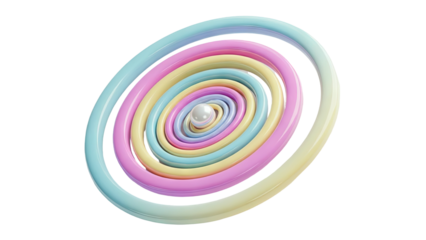 Swirling Pastel Tubes with Pearl