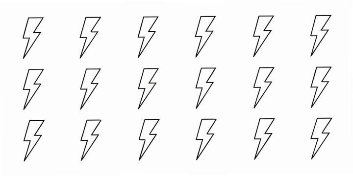 A grid pattern featuring numerous stylized lightning bolt illustrations
