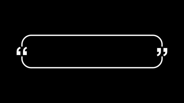 A modern, minimalist quote template featuring a vibrant pink pill-shaped or capsule frame on a solid black background. The elongated rounded rectangle is accented with bold pink quotation marks 