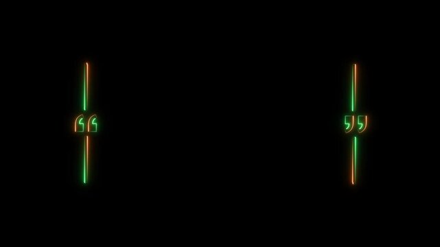 A futuristic, cyberpunk-style quote template on a solid black background. It features vertical side borders with a vibrant neon glow in pink and blue.V