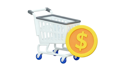 Shopping Cart and Dollar Coin Icon