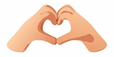 Obraz premium Two hands gently forming a heart shape with fingers and palms