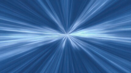 Abstract Tunnel of Blue Dotted Lines Converging to a Central Light Source Creates a Dynamic Pattern