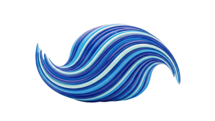 Abstract Swirl of Blue and Teal Ribbons