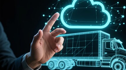 Cloud technology enhances logistics center for efficient delivery loading using  automobile transportation distribution e commerce systems with advanced digital solutions - Powered by Adobe