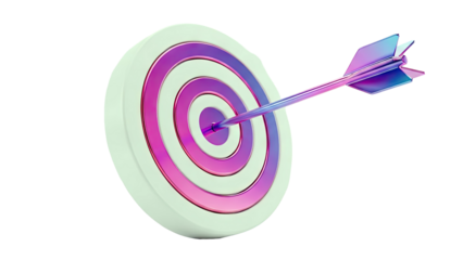 Arrow hitting the bullseye on a target