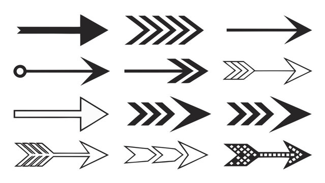Collection of diverse arrow designs Vector