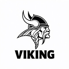 Obraz premium Profile Viking Warrior Logo Design with Bold Typography