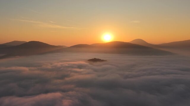 A winter sunrise in mountains of Odisha