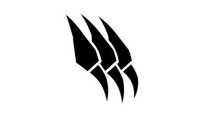 Obraz premium Black graphic illustration of three claw marks on a white background.