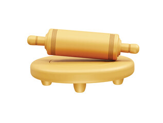 Wooden Rolling Pin icon 3d render illustration 
