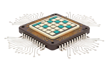 Microchip with Grid Pattern