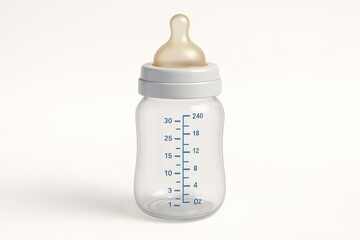 Illustration of a baby bottle on a white background.