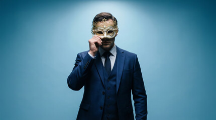 Anonymous Man Wearing a Masquerade Mask