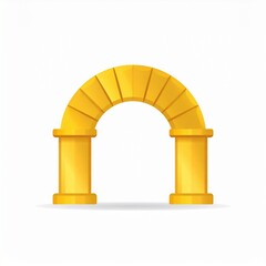 Fototapeta premium Golden Triumph Archway Icon Isolated on White Background Minimalist Design