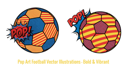 Pop Art Sports Figure with Halftone Shading and Vibrant Color Palette