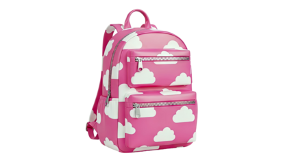 Pink Cloud Print Backpack