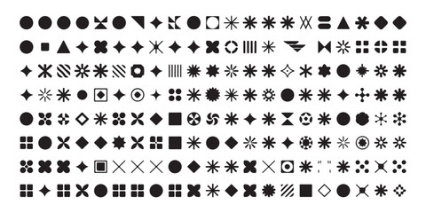 Vector starbursts and celestial spark elements set for festive decorations and holiday marketing campaign graphics