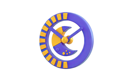 3D Rendering of a Stylized Moon Clock