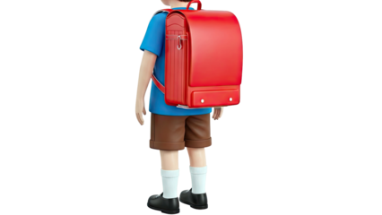 Boy with Red Randoseru Backpack