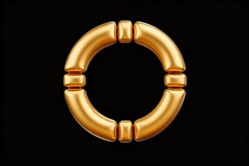 Golden ring shape on black background