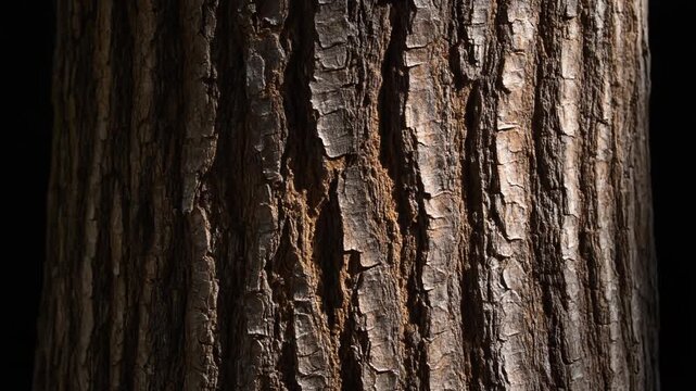 Closeup of tree trunk bark texture outdoors.