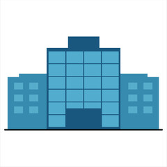 Fototapeta premium Flat vector illustration of a generic building icon logo in black and white. 