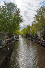 Traditional impression of one of the historic canals of Amsteram
