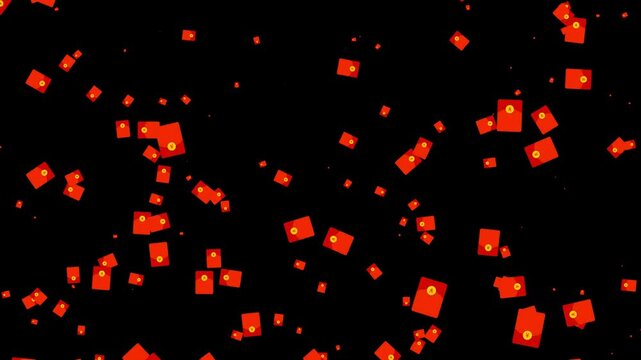 alpha New Year and Spring Festival Red Envelope Rain(After Effects production)