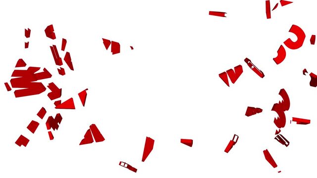 Animated &lsquo;weakness&rsquo; text cracking and shattering into fragments, , symbolizing the breakdown of limitations, inner barriers, and negative traits. Ideal for business, motivation and self-improvement.