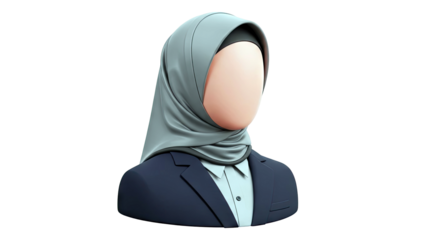 3D Avatar of a Professional Woman in a Hijab and Suit