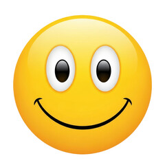 Fototapeta premium Happy face emoji isolated on transparent background