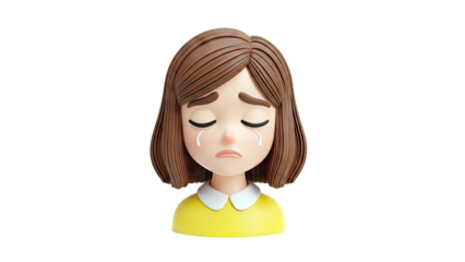 3D Cartoon Girl Crying