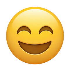 Fototapeta premium Smiling face emoji isolated on transparent background