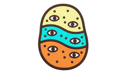 Easter Egg with Eyes and Dots