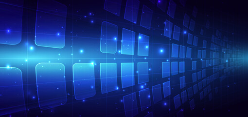 Technology futuristic square pattern digital element. Scence background digital communication data.