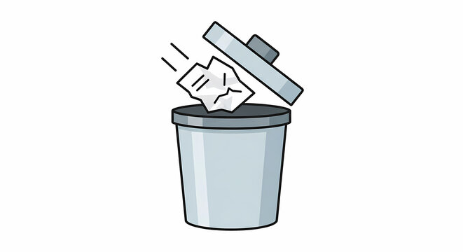 Crumpled paper being thrown into a trash can.