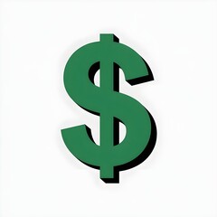 flat vector style dollar sign clean green color symbol