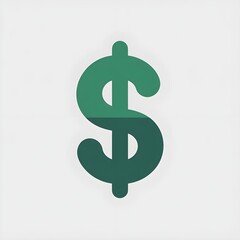 Obraz premium flat vector style dollar sign clean green color symbol