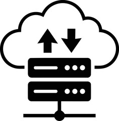 Cloud Computing and Server Icon. Data storage and network symbol.
