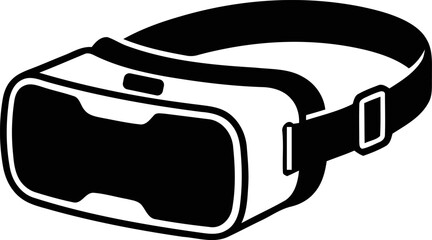 Virtual Reality Headset Icon Vector Illustration. VR glasses silhouette isolated on white background.