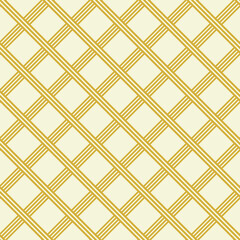 A seamless pattern of gold lines on yellow background. Vector illustration.