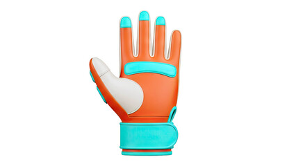 Obraz premium Orange and Teal 3D Glove with Open Fingers