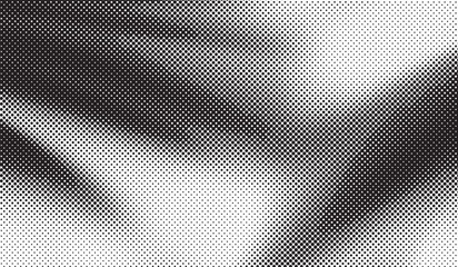 Abstract retro pop art monochrome pixel wave bitmap halftone fading polka dot vector background