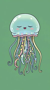 Cute Cartoon Jellyfish Animation Underwater Ocean Life