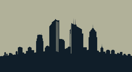 Obraz premium city skyline silhouette, urban landscape
